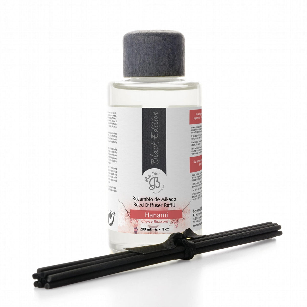 Hanami Recambio Mikado Black Edition 200 ml | Boles d'olor | Muebles Elbume