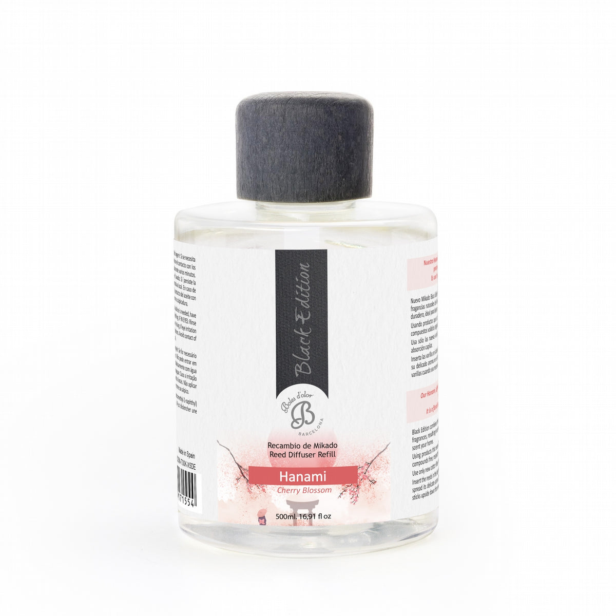 Hanami Recambio Mikado Black Edition 500 ml | Boles d'olor | Muebles Elbume