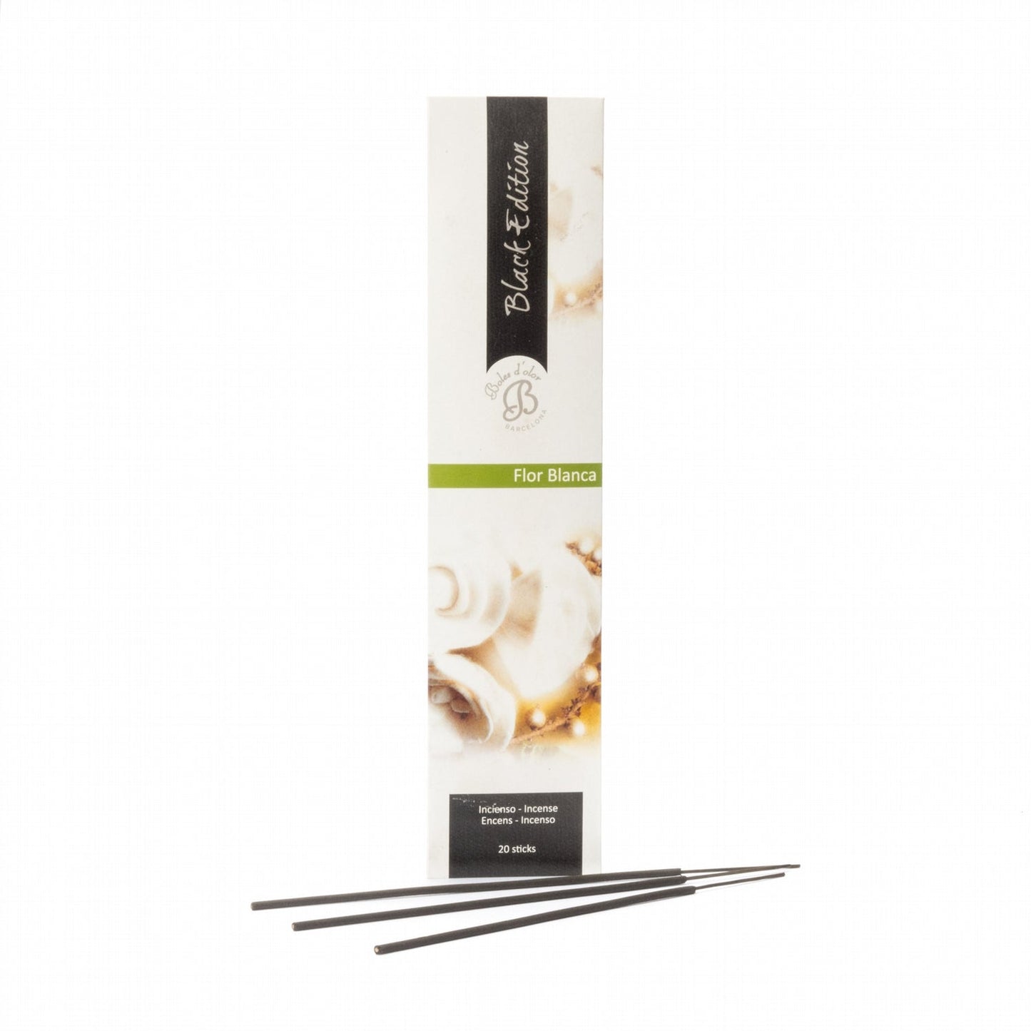 Flor Blanca Incienso Black Edition 20 varillas | Boles d'olor | Muebles Elbume