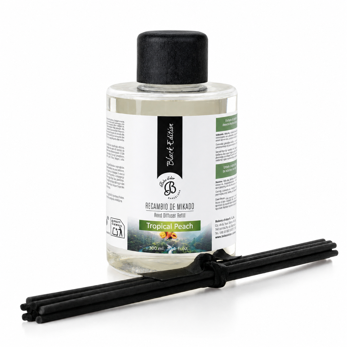 Tropical Peach Recambio Mikado Black Edition 300 ml | Boles d'olor | Muebles Elbume