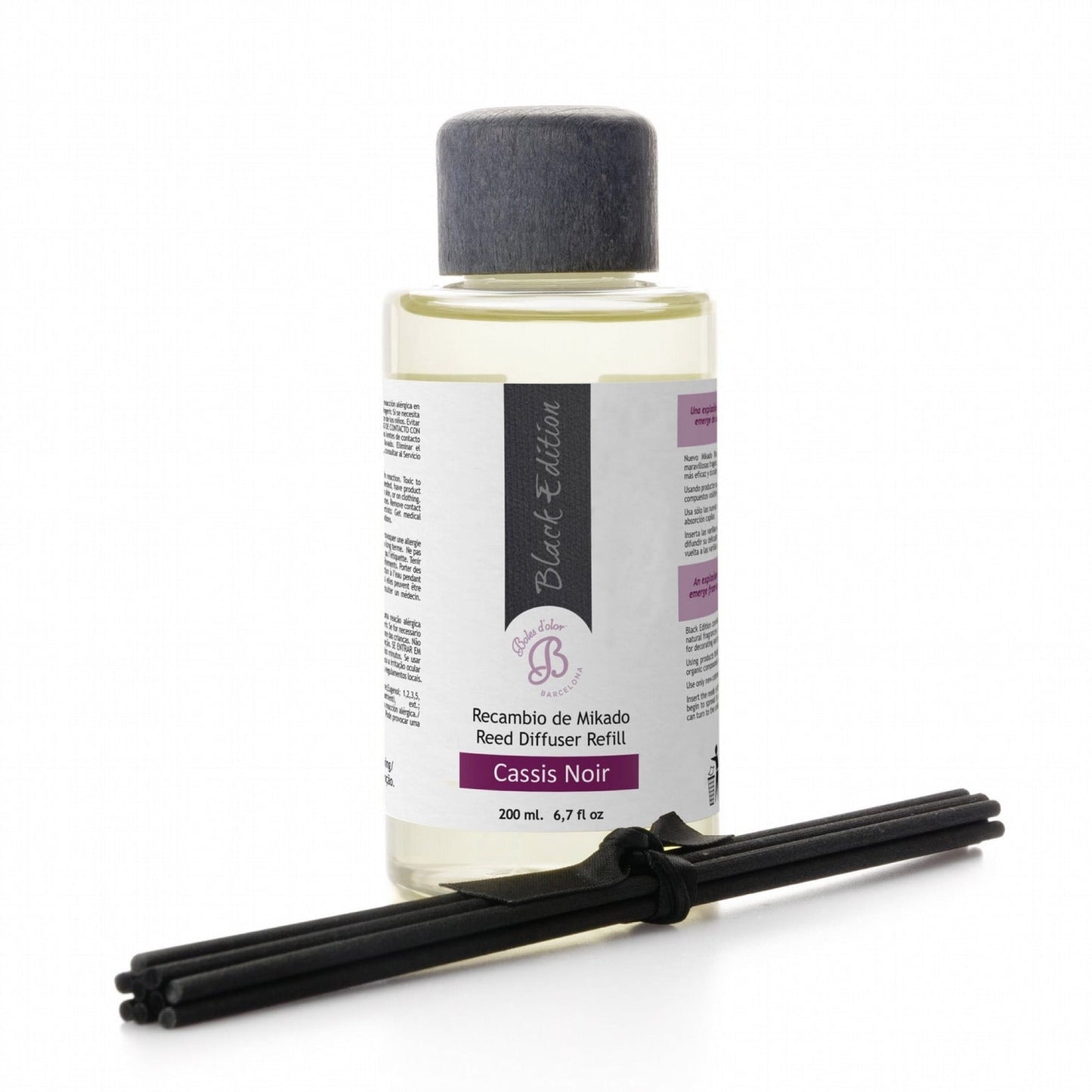 cassis-noir Recambio Mikado Black Edition 200 ml | Boles d'olor | Muebles Elbume