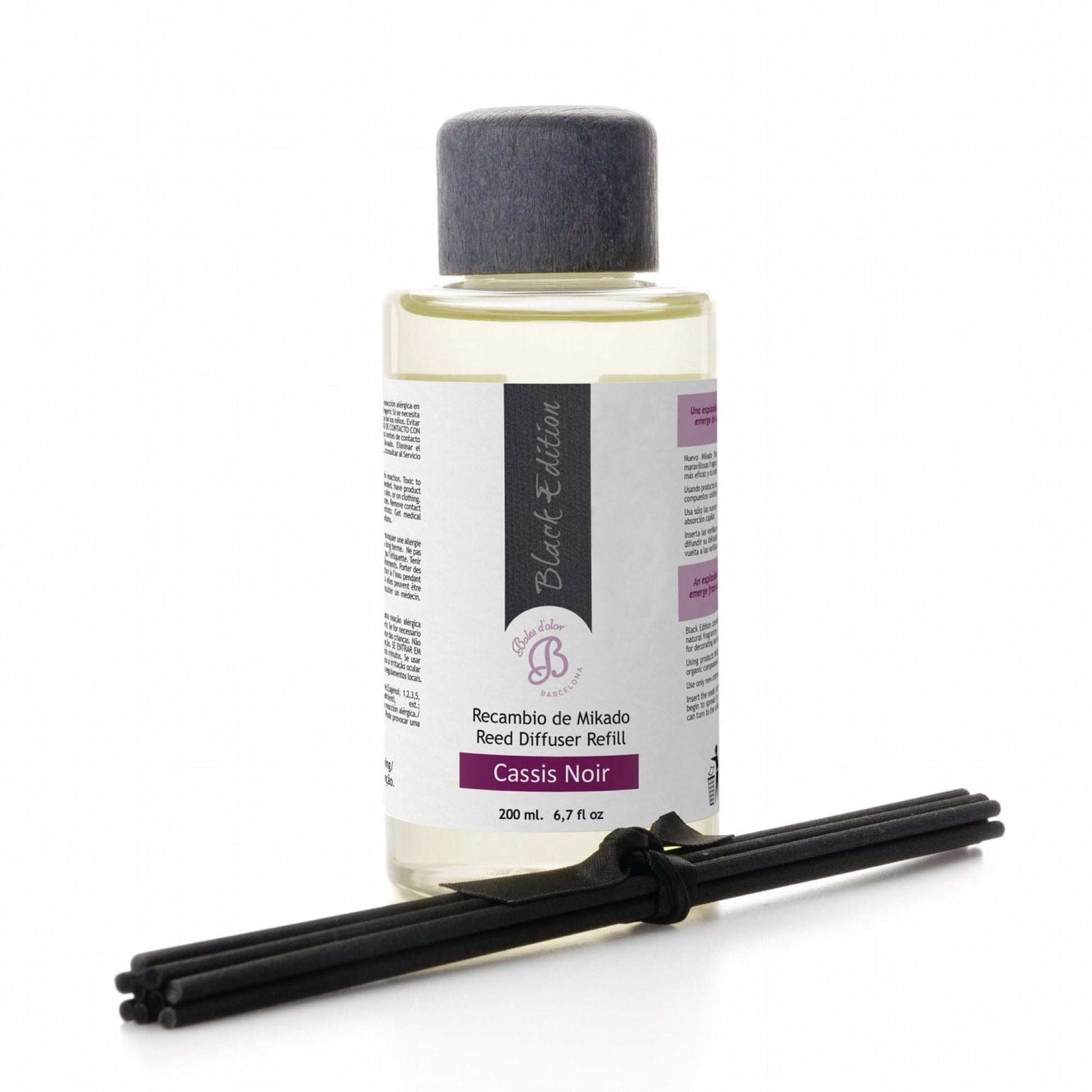 cassis-noir Recambio Mikado Black Edition 200 ml | Boles d'olor | Muebles Elbume