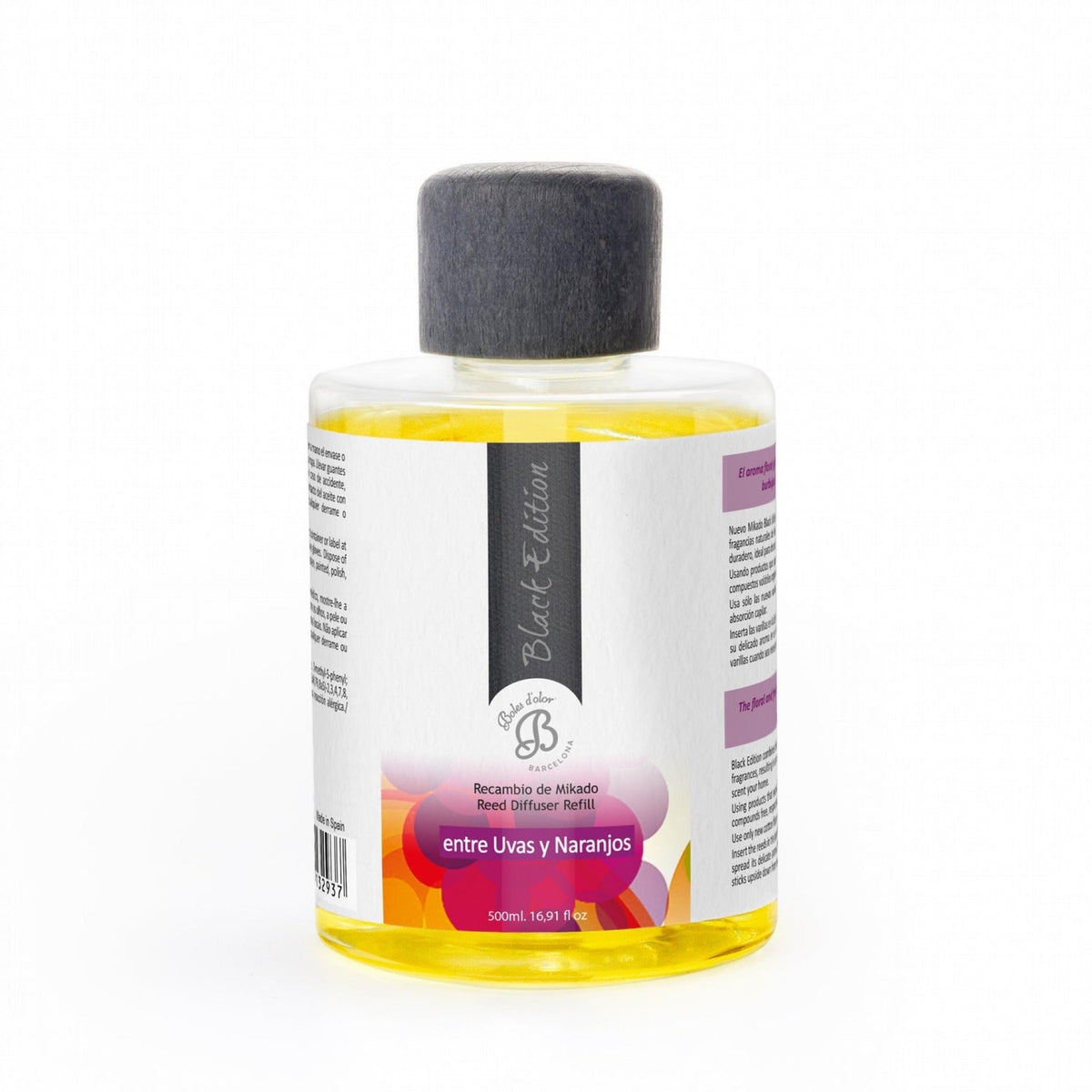 Entre Uvas y Naranjos Recambio Mikado Black Edition 500 ml | Boles d'olor | Muebles Elbume