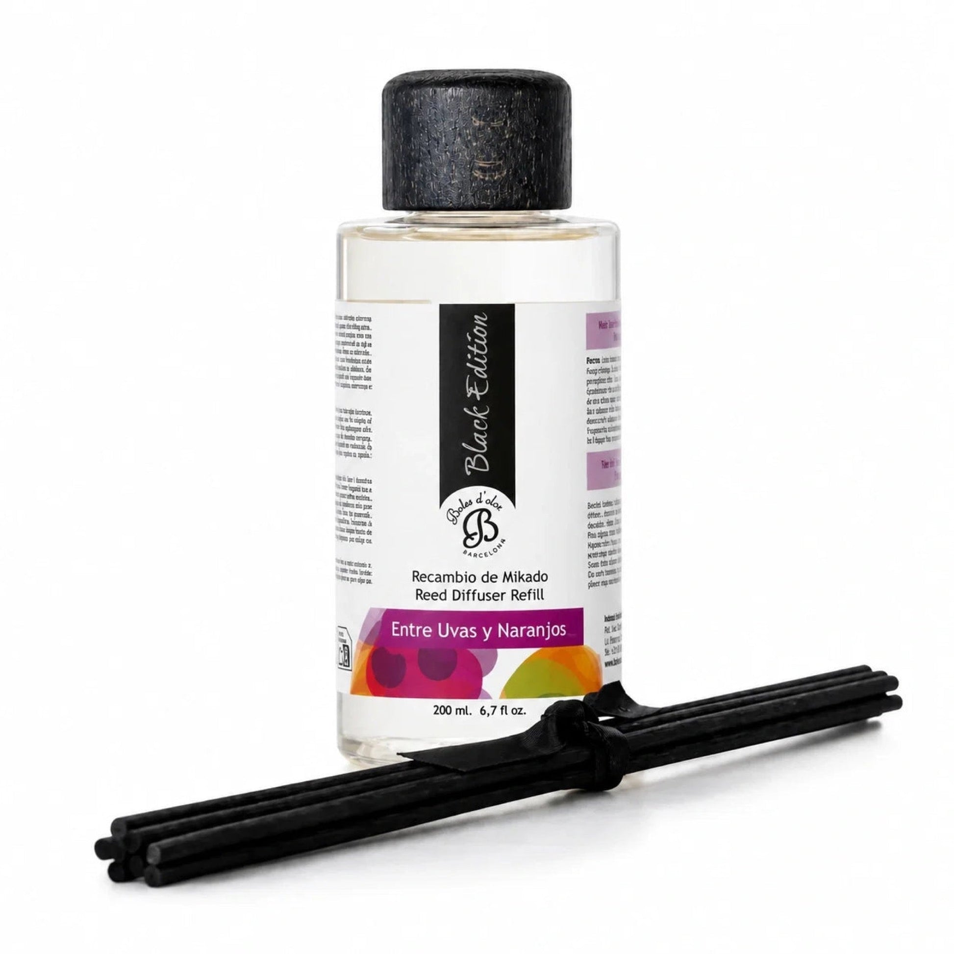 entre-uvas-y-naranjos Recambio Mikado Black Edition 200 ml | Boles d'olor | Muebles Elbume