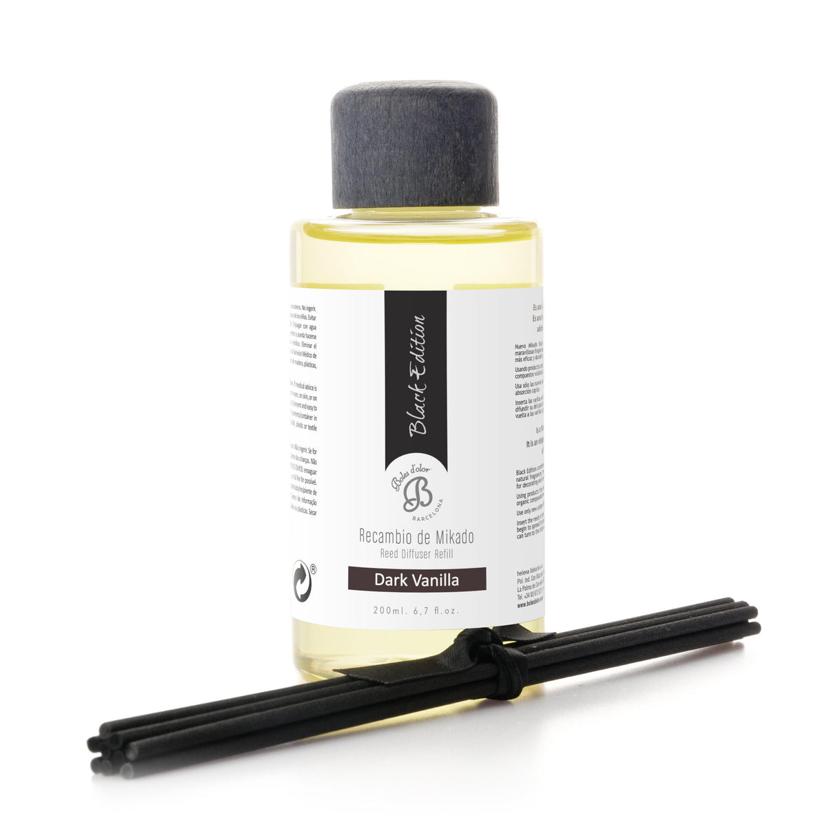 Dark Vanilla Recambio Mikado Black Edition 200 ml | Boles d'olor | Muebles Elbume