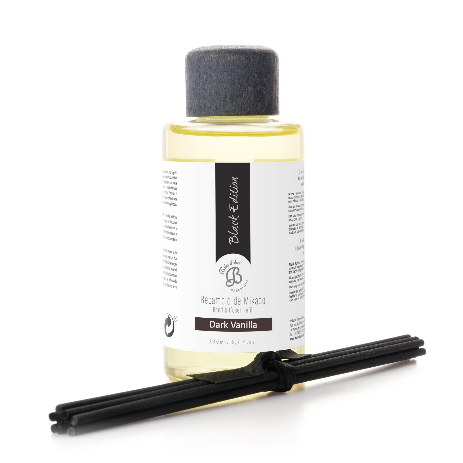 Dark Vanilla Recambio Mikado Black Edition 200 ml | Boles d'olor | Muebles Elbume
