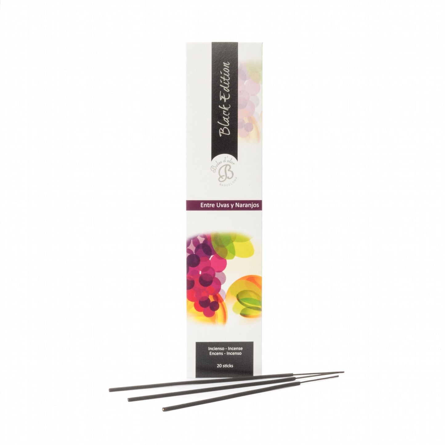 Entre Uvas y Naranjos Incienso Black Edition 20 varillas | Boles d'olor | Muebles Elbume