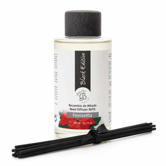 Poinsettia Recambio Mikado Black Edition 300 ml | Boles d'olor | Muebles Elbume