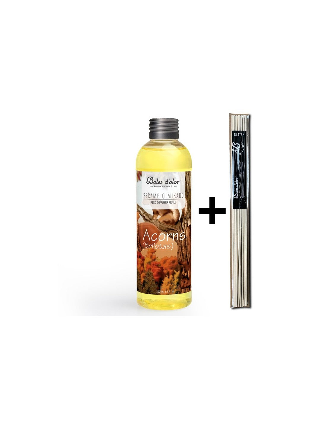 Acorns Recambio Mikado Ambients 200 ml con varillas | Boles d'olor | Muebles Elbume