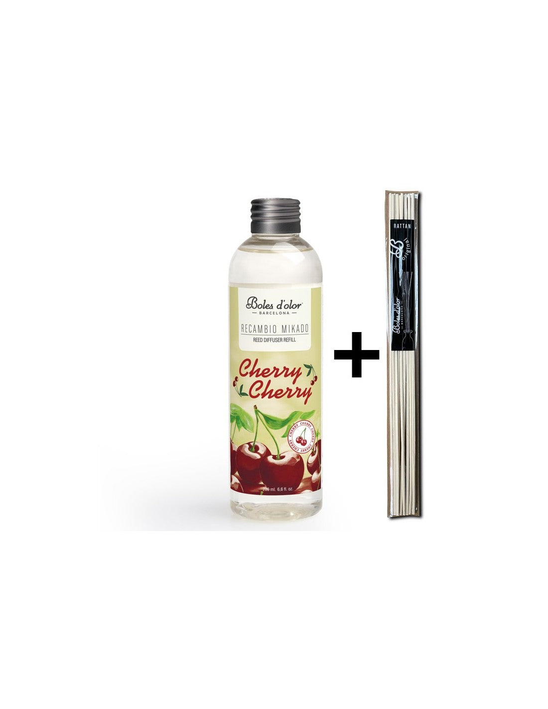 Cherry Cherry Recambio Mikado Ambients 200 ml con varillas | Boles d'olor | Muebles Elbume