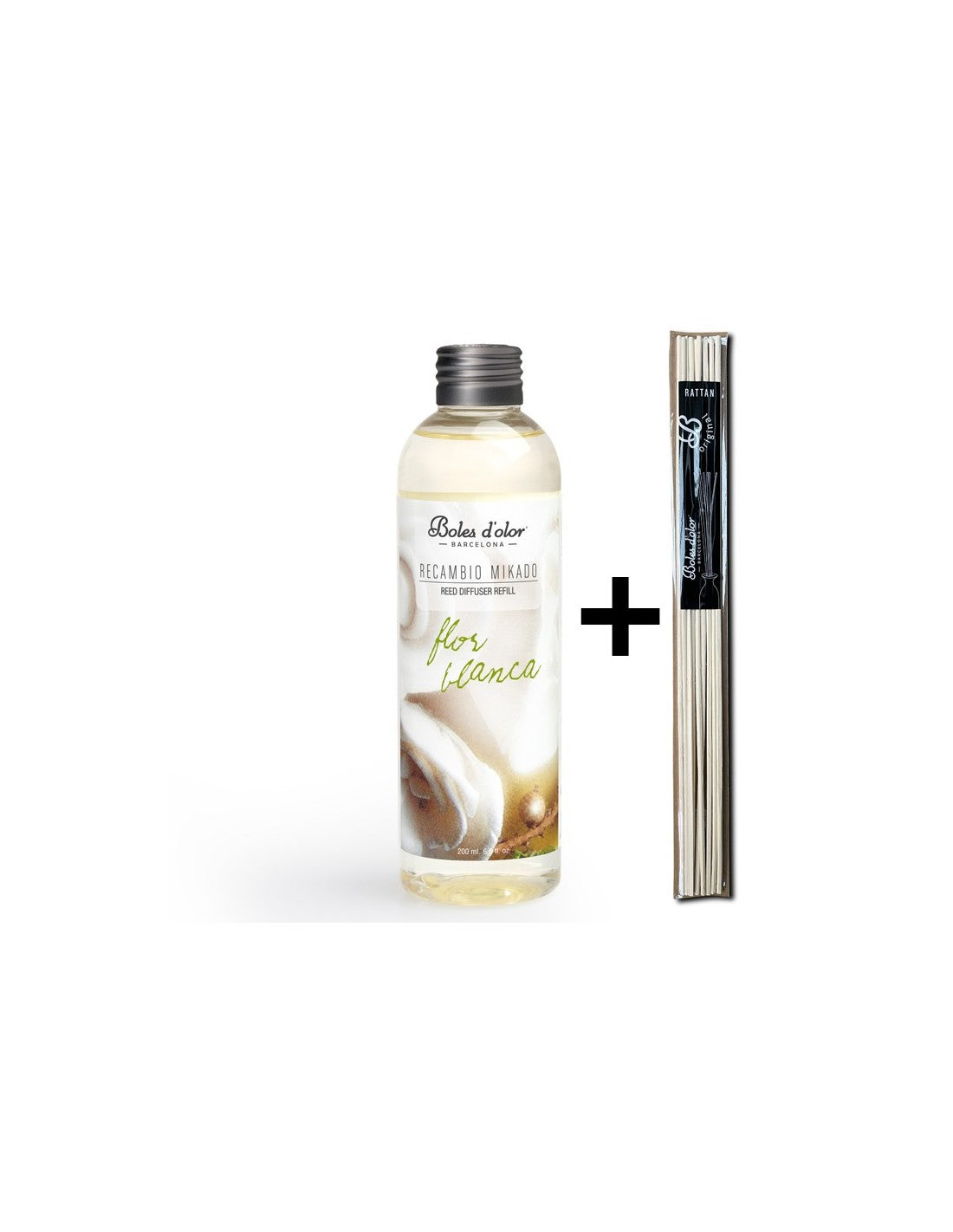 Flor Blanca Recambio Mikado Ambients 200 ml con varillas | Boles d'olor | Muebles Elbume