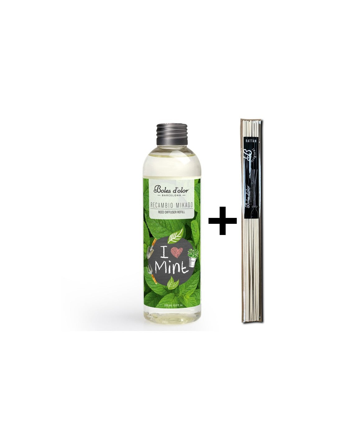 I Love Mint Recambio Mikado Ambients 200 ml con varillas | Boles d'olor | Muebles Elbume