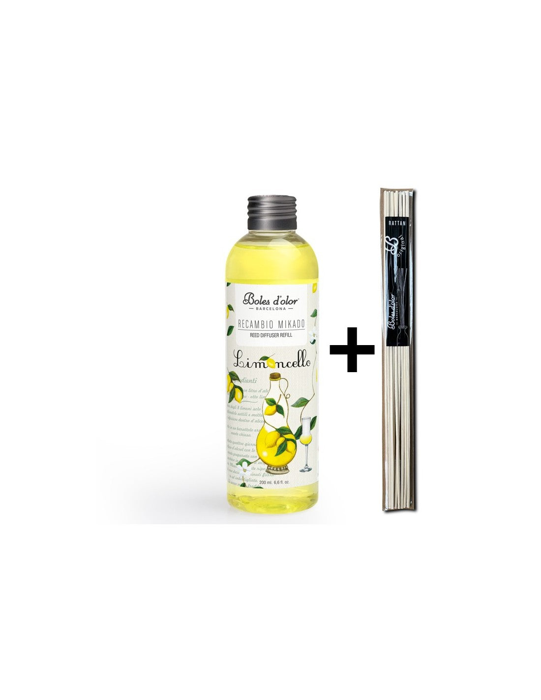 Limoncello Recambio Mikado Ambients 200 ml con varillas | Boles d'olor | Muebles Elbume