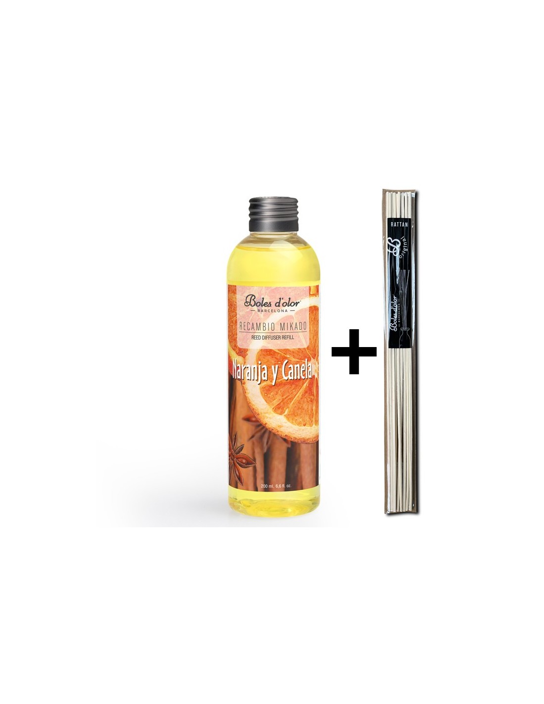 Naranja y Canela Recambio Mikado Ambients 200 ml con varillas | Boles d'olor | Muebles Elbume