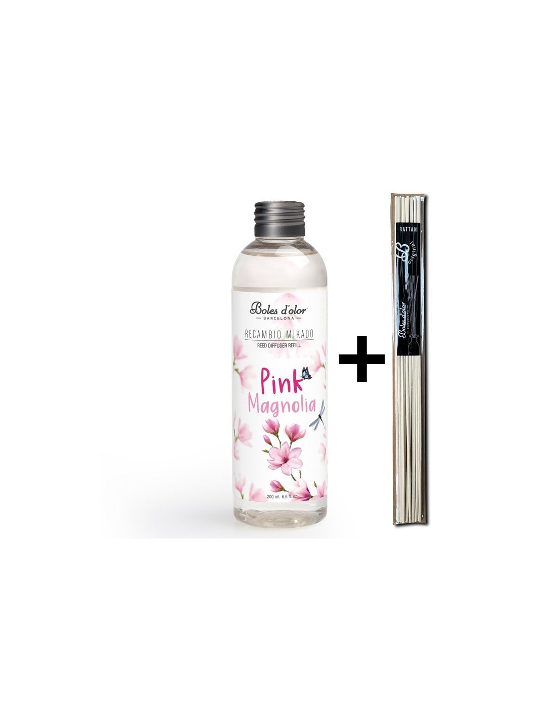 Pink Magnolia Recambio Mikado Ambients 200 ml con varillas | Boles d'olor | Muebles Elbume