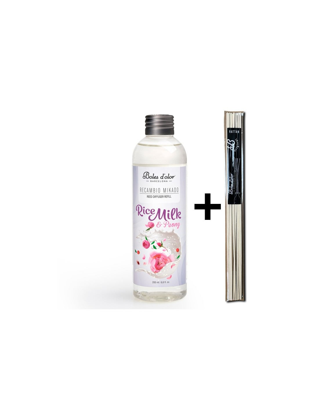 Rice Milk & Peony Recambio Mikado Ambients 200 ml con varillas | Boles d'olor | Muebles Elbume