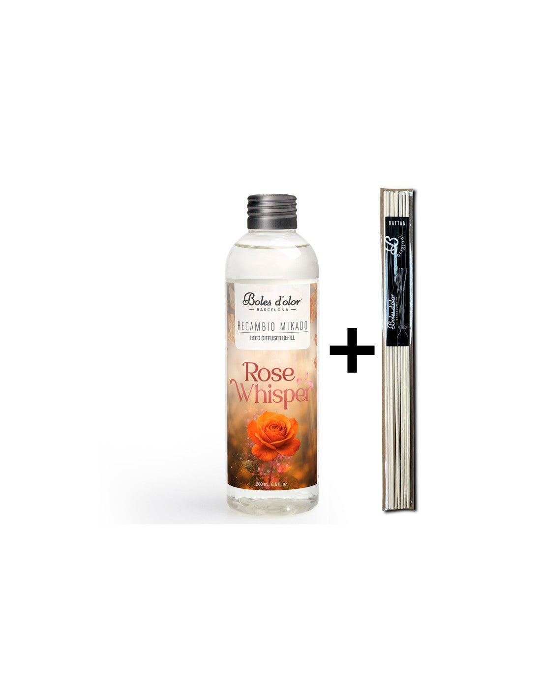 Rose Whisper Recambio Mikado Ambients 200 ml con varillas | Boles d'olor | Muebles Elbume