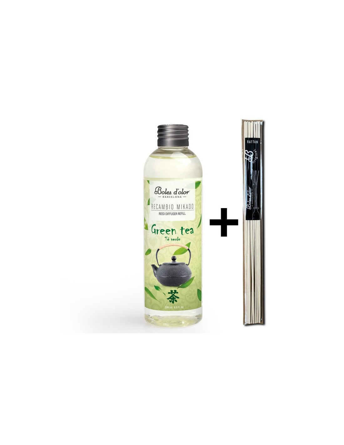 Té Verde Recambio Mikado Ambients 200 ml con varillas | Boles d'olor | Muebles Elbume