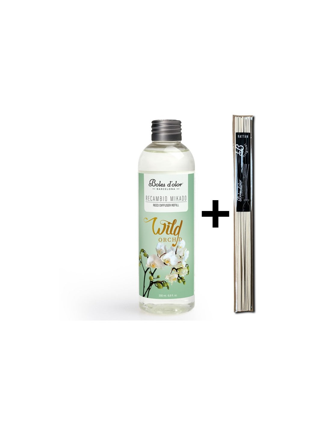 Wild Orchid Recambio Mikado Ambients 200 ml con varillas | Boles d'olor | Muebles Elbume
