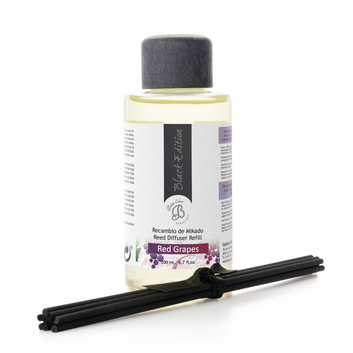 Red Grapes Recambio Mikado Black Edition 200 ml | Boles d'olor | Muebles Elbume