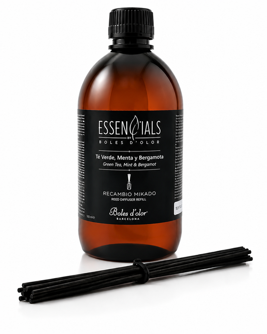 Té Verde, Menta y Bergamota Recambio Mikado Essencials 500 ml | Boles d'olor | Muebles Elbume