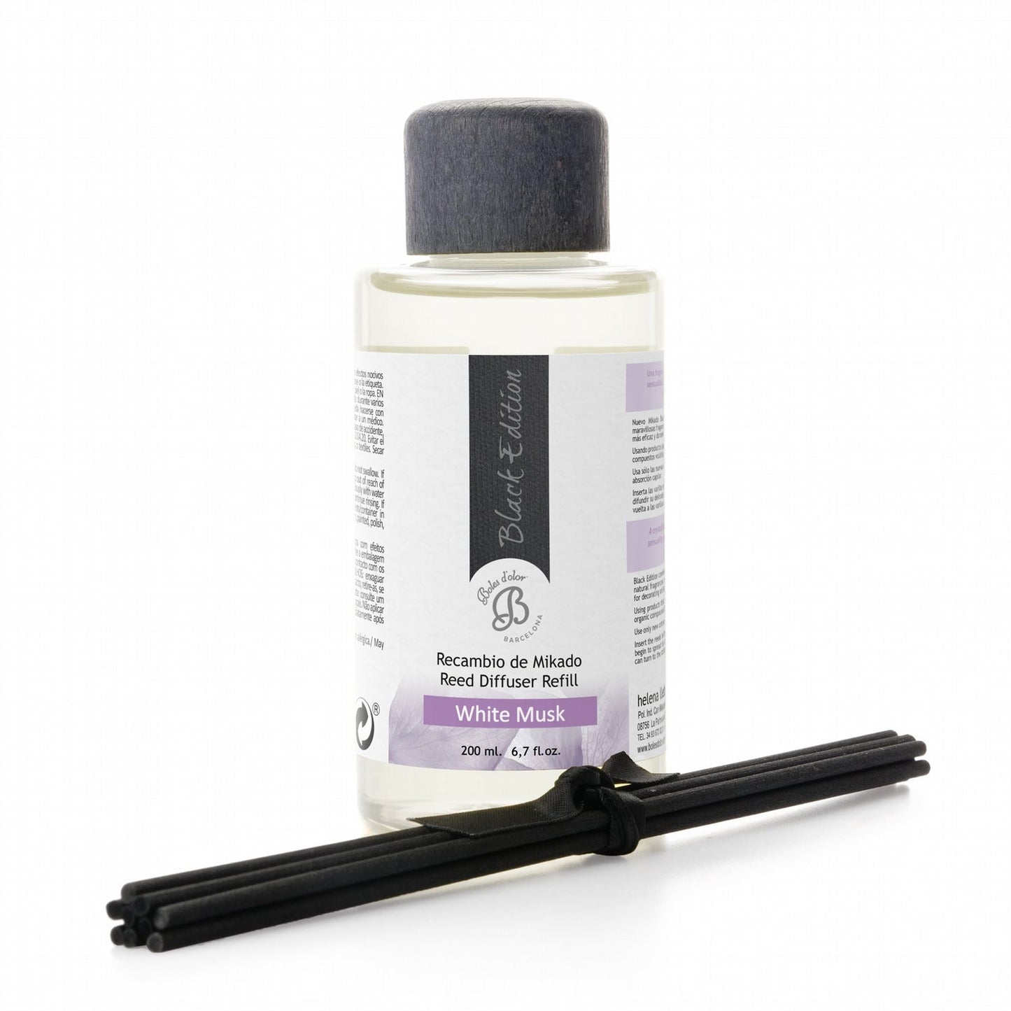 White Musk Recambio Mikado Black Edition 200 ml | Boles d'olor | Muebles Elbume